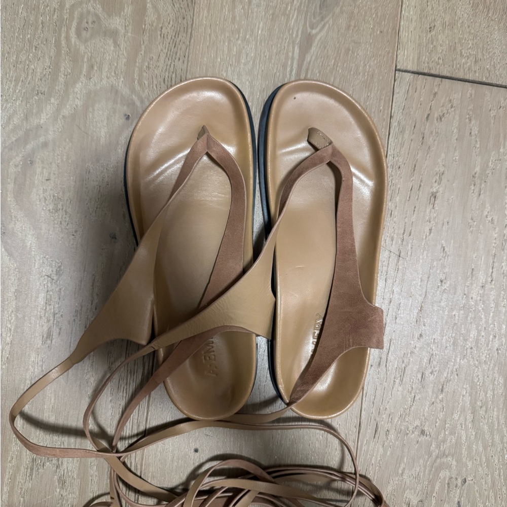 A Emery Elegant Tan Leather Sandals
